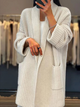 Load image into Gallery viewer, Beige Plain Long Sleeve Cardigan
