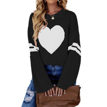 Load image into Gallery viewer, Valentines Heart  Long Sleeve Crew Neck Chunky Knitted Pullover Ribbed Sweater
