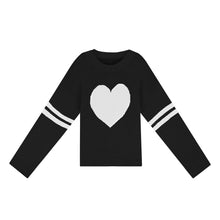 Load image into Gallery viewer, Valentines Heart  Long Sleeve Crew Neck Chunky Knitted Pullover Ribbed Sweater
