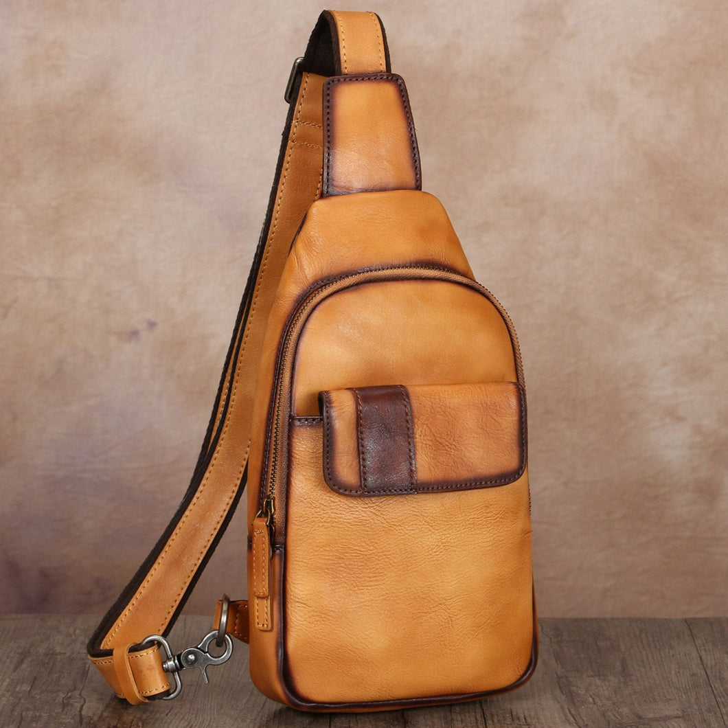 Sling Bag Shoulder Vintage Handmade Crossbody Chest Daypack