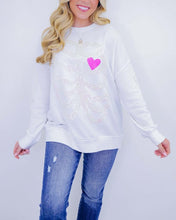 Load image into Gallery viewer, Halloween Heart Skeleton Sequin Embellished Sweatshirt
