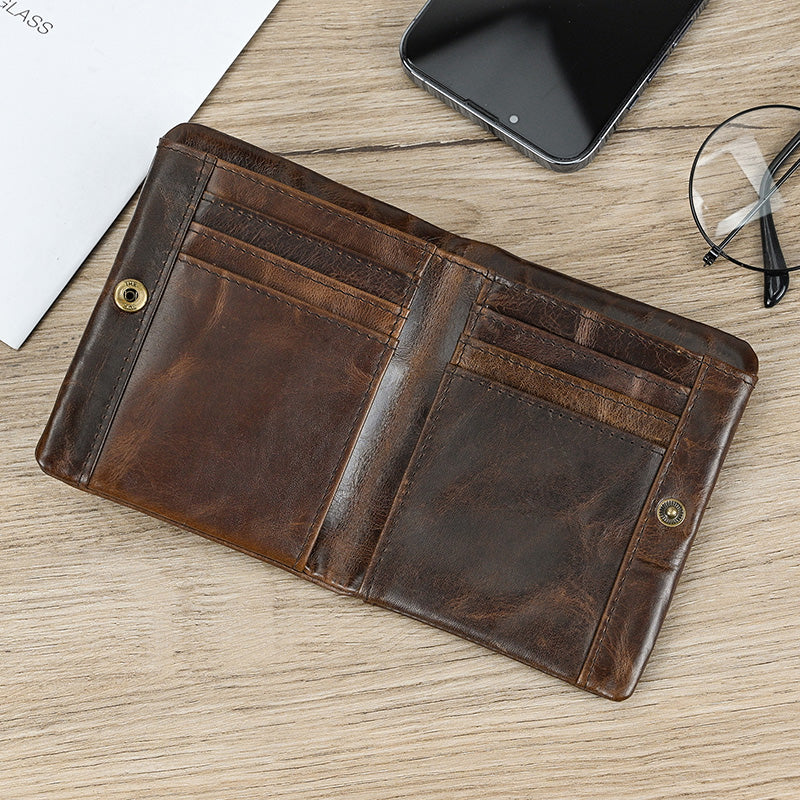 Simple Handmade Genuine Leather Wallet Purse