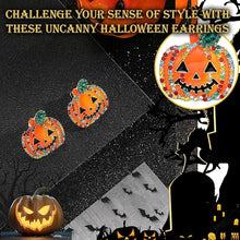 Load image into Gallery viewer, Halloween Witch Hat Pumpkin Dangle Earrings
