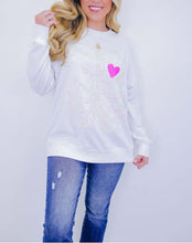 Load image into Gallery viewer, Halloween Heart Skeleton Sequin Embellished Sweatshirt
