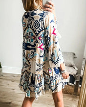 Load image into Gallery viewer, Printed Bell Sleeves Tunic Mini Dress
