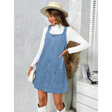 Load image into Gallery viewer, Sleeveless Casual Denim Dress with Pockets
