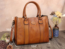 Load image into Gallery viewer, Leather Satchel Top Handle Shoulder Bag Crossbody Purse Handbag

