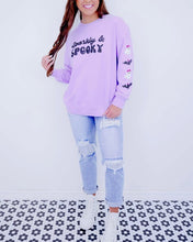 Load image into Gallery viewer, Purple Halloween Sparkly Spooky Sequin Sweatshirt
