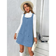 Load image into Gallery viewer, Sleeveless Casual Denim Dress with Pockets
