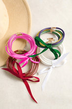 Load image into Gallery viewer, 5 PCS Glitter Jelly Bow Knot Ribbon Bracelet Set
