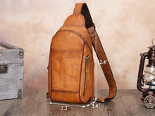 Load image into Gallery viewer, Full Grain Crossbody Chest Leather Sling Bag

