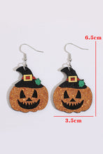 Load image into Gallery viewer, Gold Flame Halloween Pumpkin Dangle Earrings
