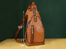 Load image into Gallery viewer, Retro Shoulder Backpack Vintage Chest Purse Leather Sling Bag

