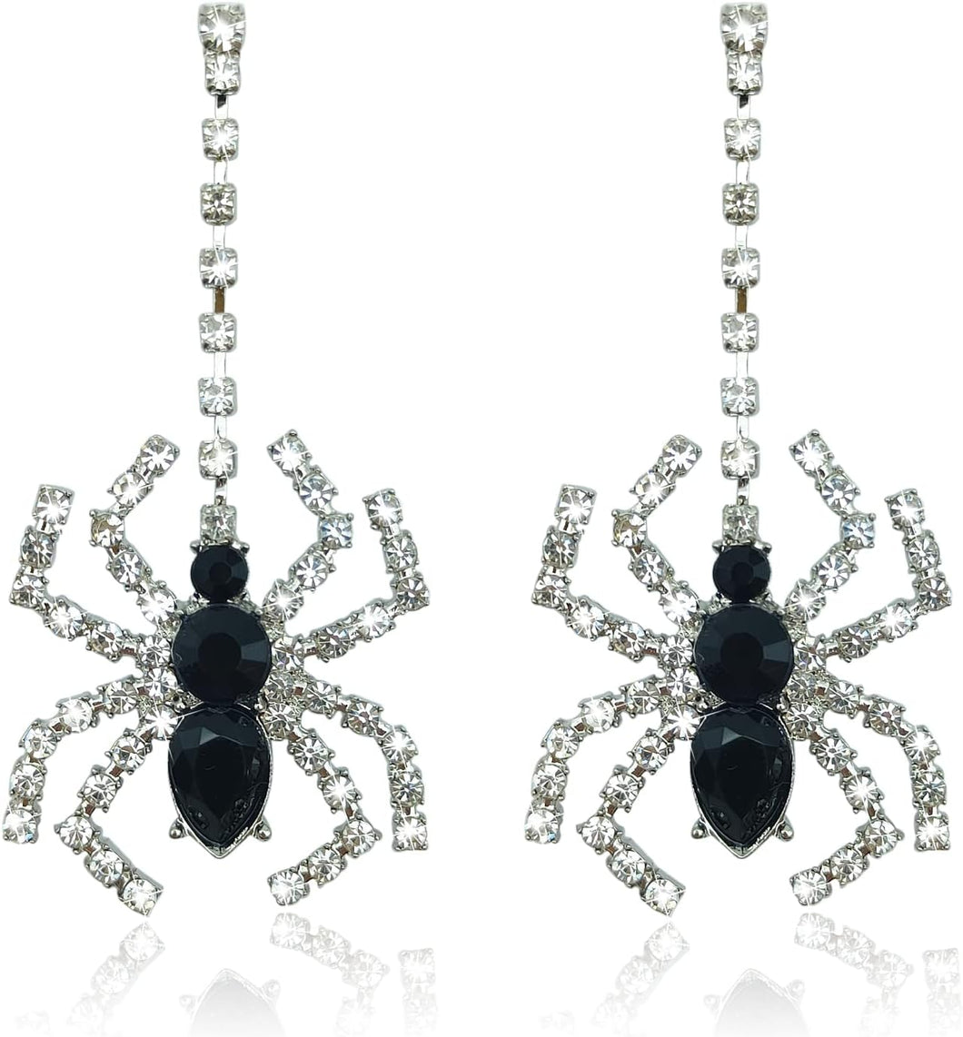 Halloween CZ Spider Earrings