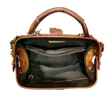 Load image into Gallery viewer, Black Convertible Crossbody Leather Backpack Purse Doctor Bag
