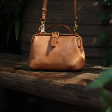Load image into Gallery viewer, Brown Handmade Leather Bag Doctor Bag Crossbody Bag
