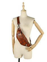 Load image into Gallery viewer, Rivet Leather Sling Bag Crossbody Chest Shoulder Bag
