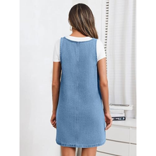 Load image into Gallery viewer, Sleeveless Casual Denim Dress with Pockets
