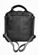 Load image into Gallery viewer, Black Convertible Crossbody Leather Doctor Bag Backpack Purse
