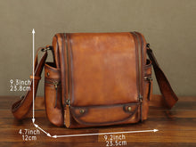 Load image into Gallery viewer, Leather Messenger Bag Sling Purse Crossbody Shoulder Bag
