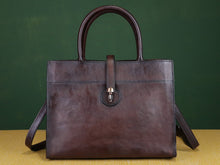 Load image into Gallery viewer, Vintage Leather Handbag Shoulder Bag Handmade Crossbody Satchel Tote
