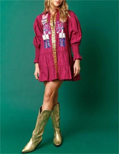 Load image into Gallery viewer, Long Sleeve Nutcracker Sequin Mini Dress
