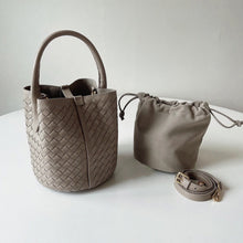 Load image into Gallery viewer, Small Woven Leather Tote Bag Classic Bucket Bag Shoulder Bag
