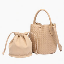 Load image into Gallery viewer, Small Woven Leather Tote Bag Classic Bucket Bag Shoulder Bag
