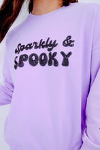 Load image into Gallery viewer, Purple Halloween Sparkly Spooky Sequin Sweatshirt
