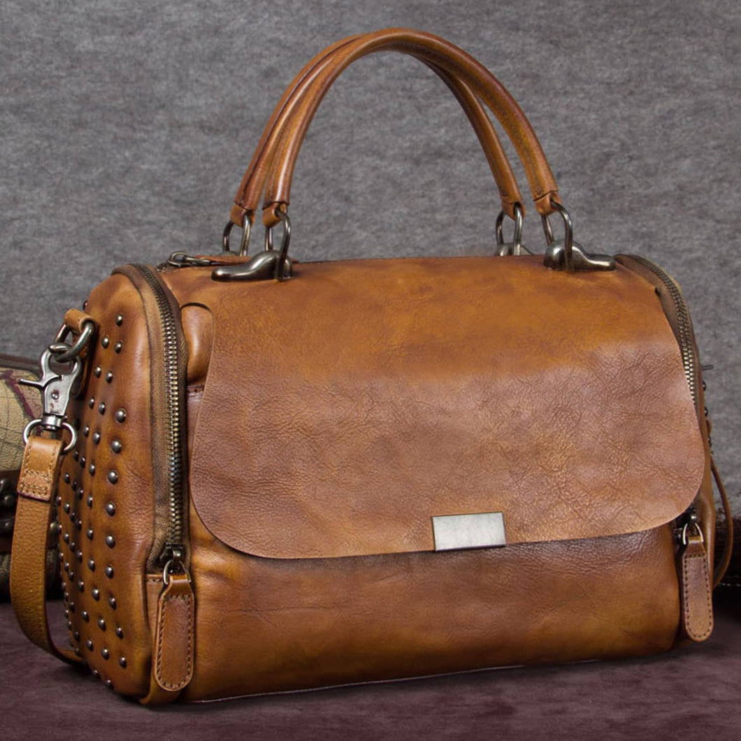 Women Leather Satchel Bag Vintage Handmade Shoulder Crossbody Handbag