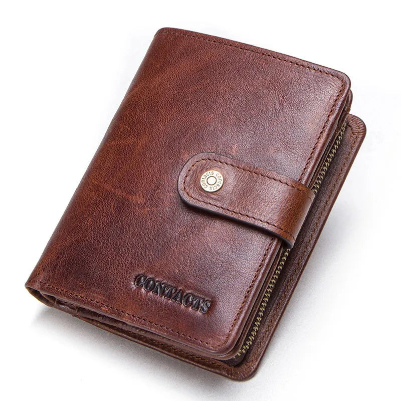 Genuine Leather Wallets Zipper Coin Purse Short Money Bag Quality Designer Rfid Walet Small Card Holder Clutch