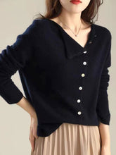 Load image into Gallery viewer, Classic Buttons Down Crew Neck Knitted Cardigan
