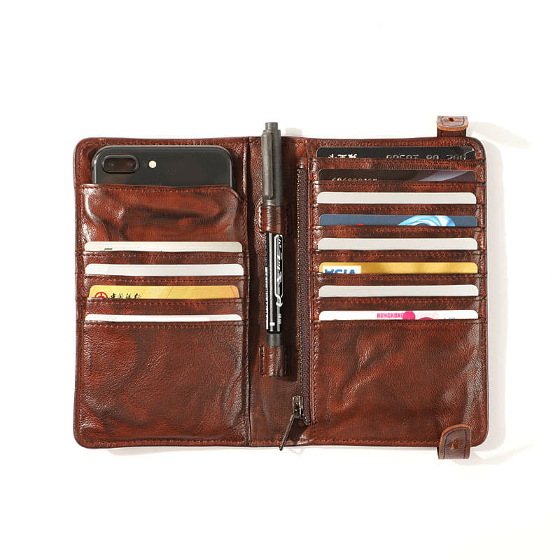 Retro Vintage Genuine Handmade Leather Purse/Wallet