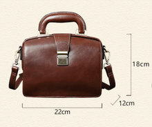 Load image into Gallery viewer, Small Leather Bag Doctor Bag Handbag Purse for Women
