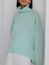 Load image into Gallery viewer, Thickened knitted sweater Loose turtleneck Pullover
