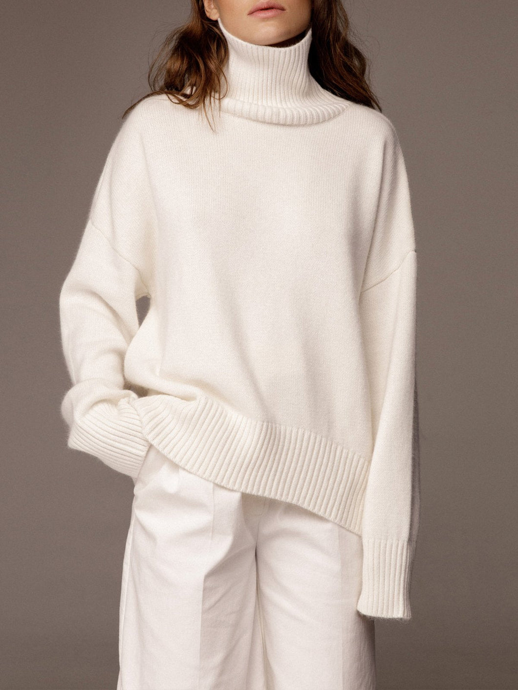 Thickened knitted sweater Loose turtleneck Pullover