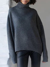 Load image into Gallery viewer, Thickened knitted sweater Loose turtleneck Pullover
