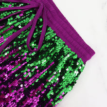 Load image into Gallery viewer, Mardi Gras Color Block Sequins Pants
