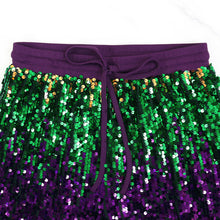 Load image into Gallery viewer, Mardi Gras Color Block Sequins Pants
