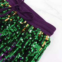 Load image into Gallery viewer, Mardi Gras Color Block Sequins Pants
