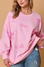 Load image into Gallery viewer, Bow Sequin Casual Loose Long Sleeve Sweatshirt
