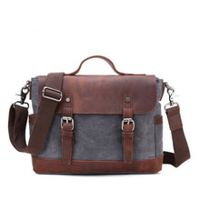 Load image into Gallery viewer, Waxed Canvas Messenger Bag Men Satchel Briefcase
