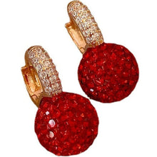 Load image into Gallery viewer, Red Strawberry Rhinestone Earrings
