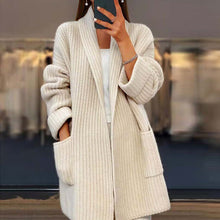 Load image into Gallery viewer, Beige Plain Long Sleeve Cardigan
