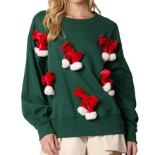 Load image into Gallery viewer, Christmas Bow Embellished Casual Long-sleeved Sweatshirt
