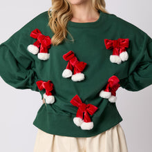 Load image into Gallery viewer, Christmas Bow Embellished Casual Long-sleeved Sweatshirt
