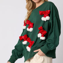 Load image into Gallery viewer, Christmas Bow Embellished Casual Long-sleeved Sweatshirt
