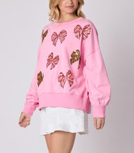 Load image into Gallery viewer, Christmas Bow Sequined Long Sleeve Sweatshirt
