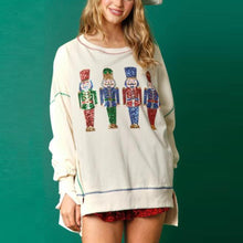 Load image into Gallery viewer, Sequin Christmas Nutcracker Round Neck Sweatshirt
