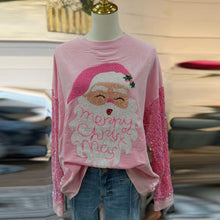 Load image into Gallery viewer, Santa Sequin Patchwork Pullover Christmas Sweatshrit
